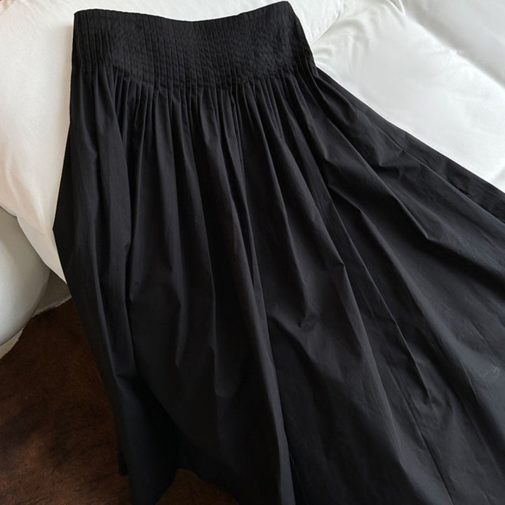 Pleated Swing A-line Mid-length Sweet Skirt