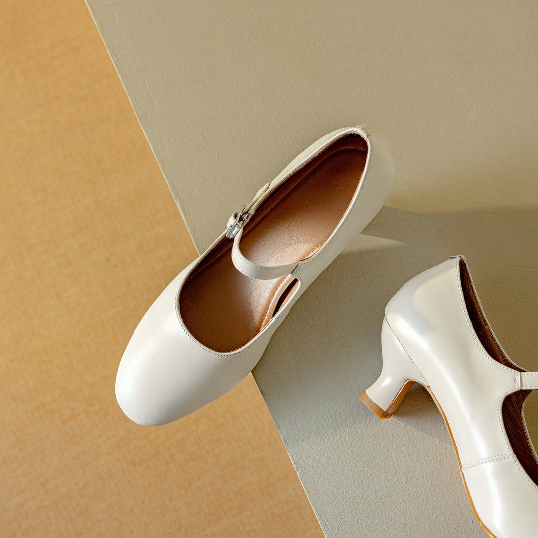 Clearance Sale Handmade Chic Womens Mary Jane £39.99 - Cream-colored US4/UK3/CN35/225