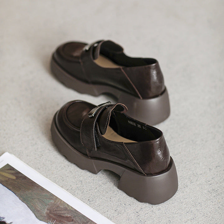 Women's Sheepskin Platform  Lightweight Casual Loafers