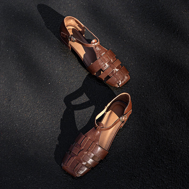 Clearance Sale Artisanal Genuine Leather Fisherman Sandals – Closed Toe Comfort Shoes for Women