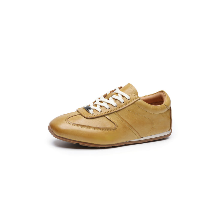 Women's Horsehide German Army Trainer Sneakers Retro Flat Casual Shoes