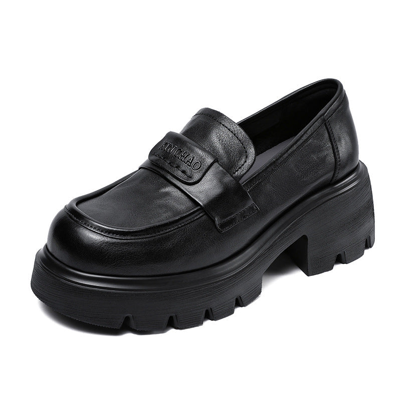 Minimalist Leather Loafers – Lightweight Platform Slip-Ons for Women
