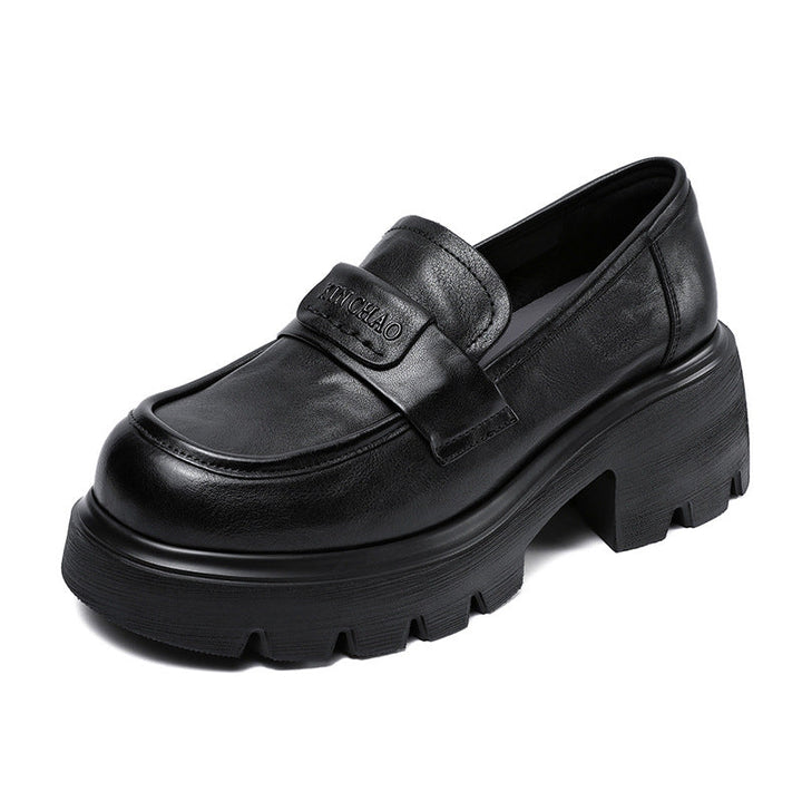 Minimalist Leather Loafers – Lightweight Platform Slip-Ons for Women