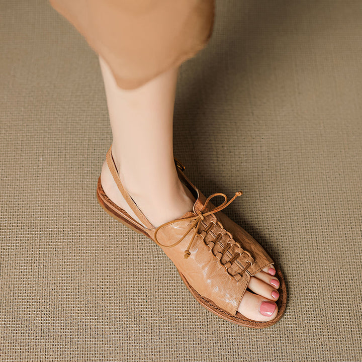 Women's Handmade Leather Boho Style Flat Comfort Open Toe Sandals
