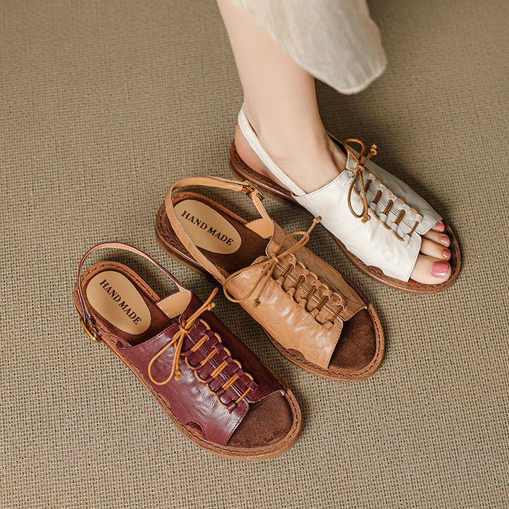 Women's Handmade Leather Boho Style Flat Comfort Open Toe Sandals