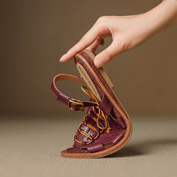 Women's Handmade Leather Boho Style Flat Comfort Open Toe Sandals