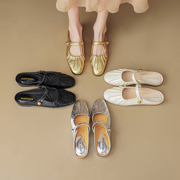 Women's Shell Pattern Buckle Comfort Mule Shoes