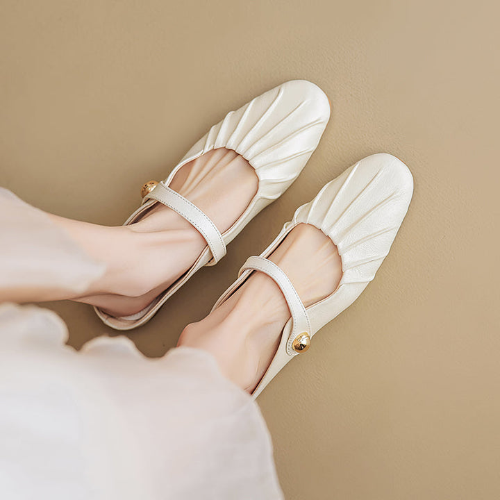 Women's Shell Pattern Buckle Comfort Mule Shoes