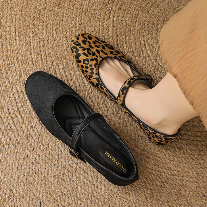Women’s Office Casual Horse Hair Mary Jane Flats Ballet Flats