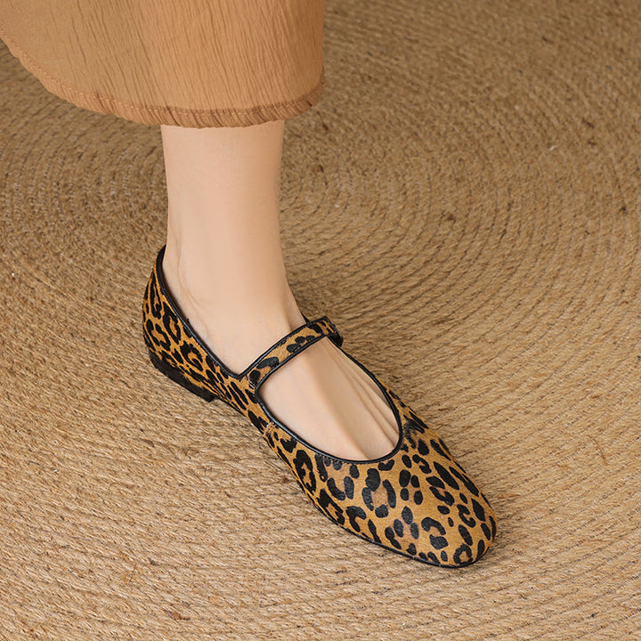 Women’s Office Casual Horse Hair Mary Jane Flats Ballet Flats