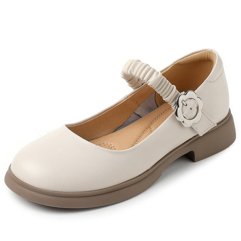 Cute Women's Leather Mary Jane Flats – Comfortable Everyday Shoes
