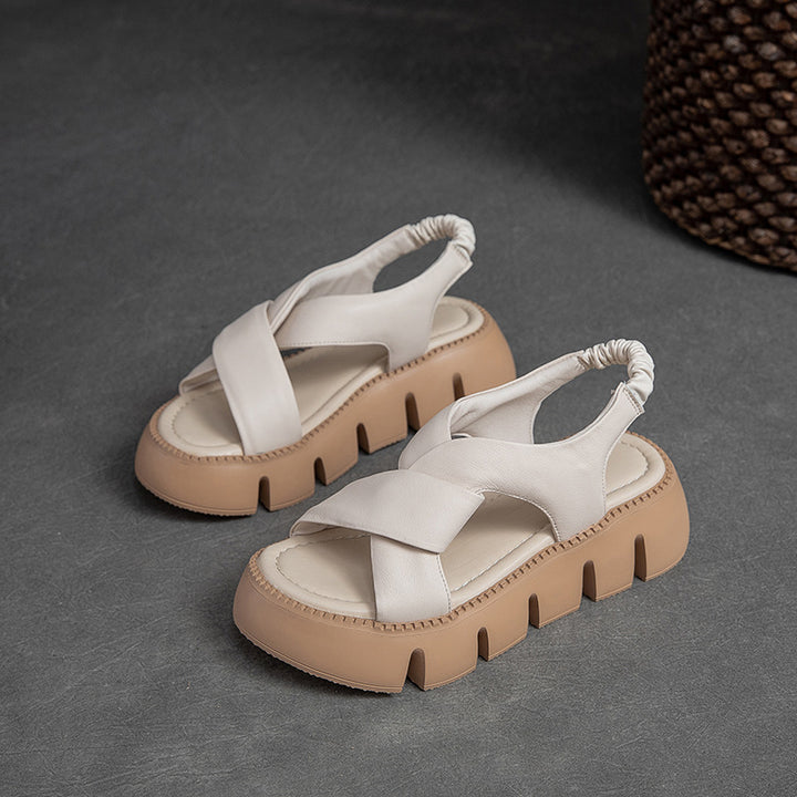 Women's Leather Summer Platform Casual Sandals