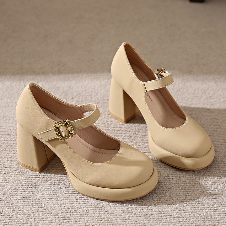 Women's Mary Jane Heels – Chunky Round Toe Stylish Dress Shoes
