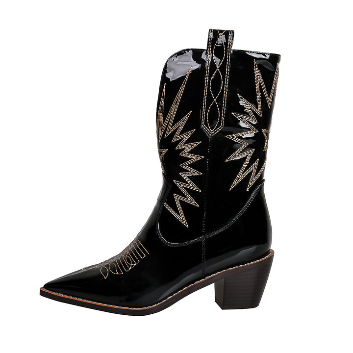 Women's Western Cowboy Embroidered Short Boots