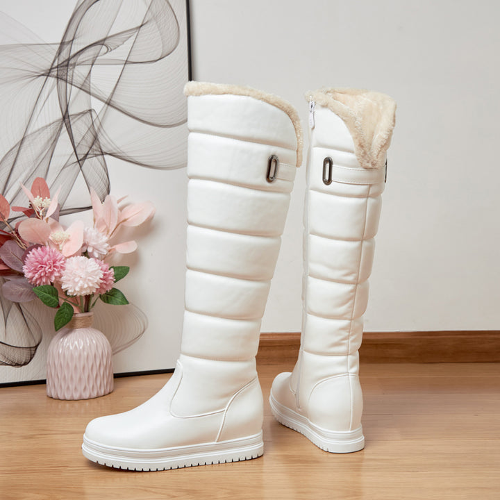 Women Snow Boots Winter Knee High Plush Lined Shoes