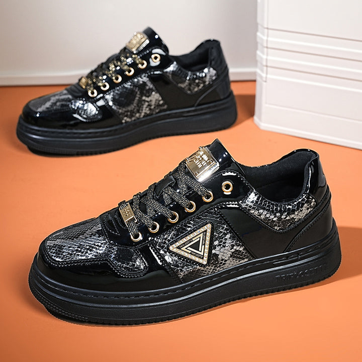 Metal Luster Couple Low-Top Skateboard Sneakers Women Men