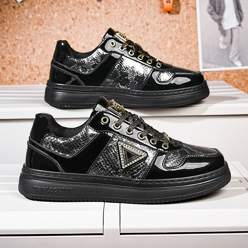 Metal Luster Couple Low-Top Skateboard Sneakers Women Men