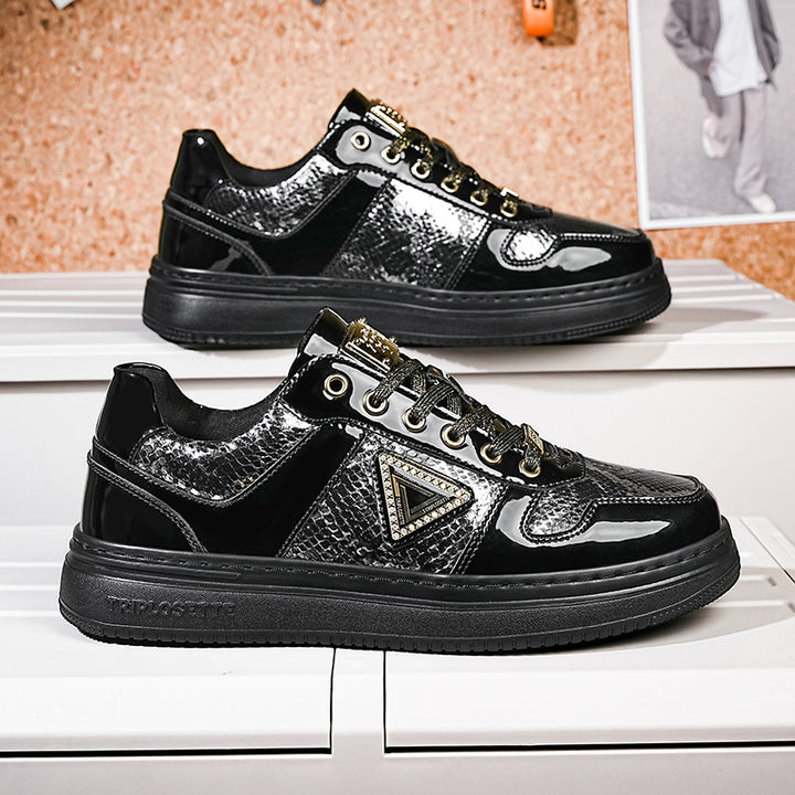 Metal Luster Couple Low-Top Skateboard Sneakers Women Men