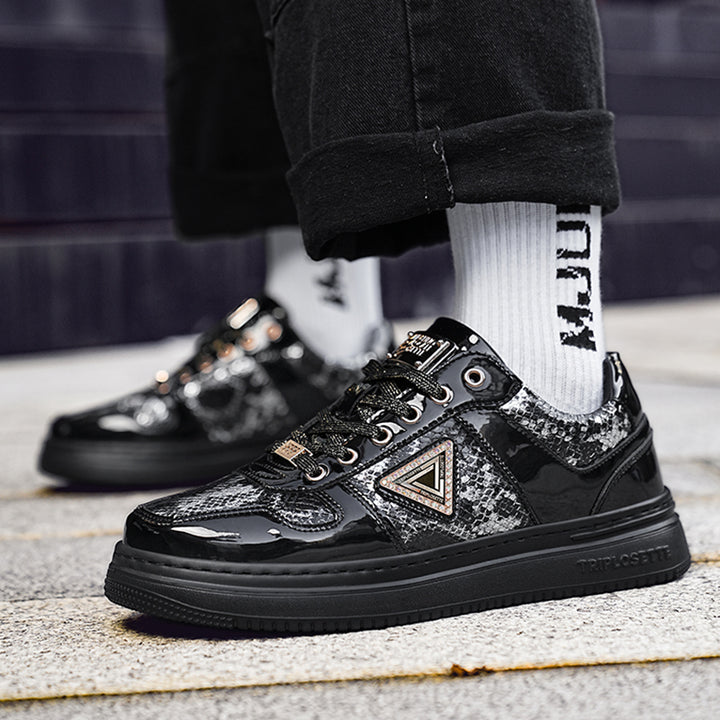 Metal Luster Couple Low-Top Skateboard Sneakers Women Men