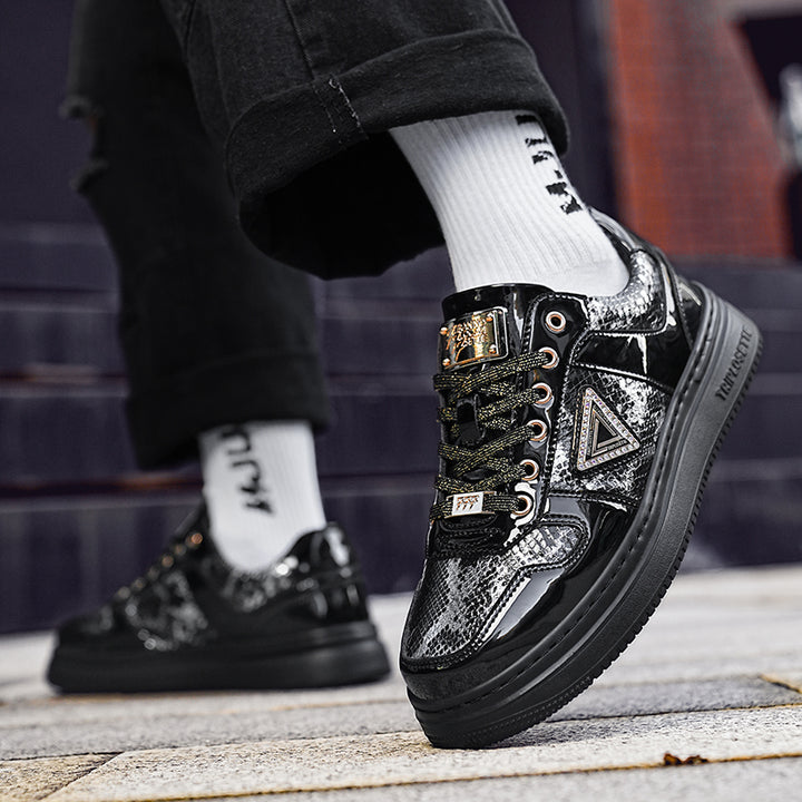 Metal Luster Couple Low-Top Skateboard Sneakers Women Men