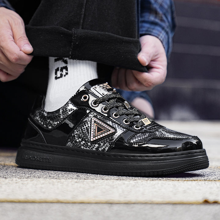 Metal Luster Couple Low-Top Skateboard Sneakers Women Men