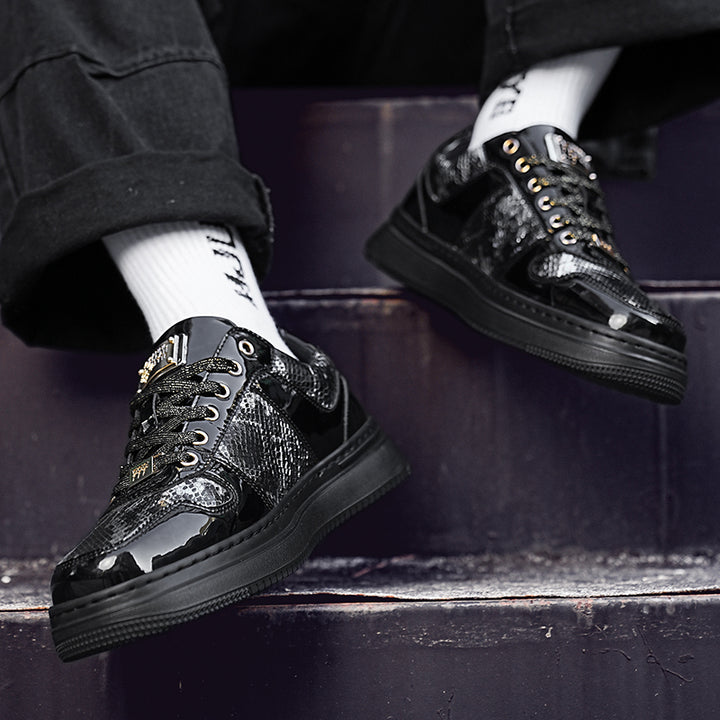 Metal Luster Couple Low-Top Skateboard Sneakers Women Men