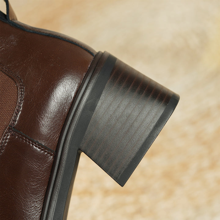 Women's Square Toe Leather Handmade Chelsea Boot