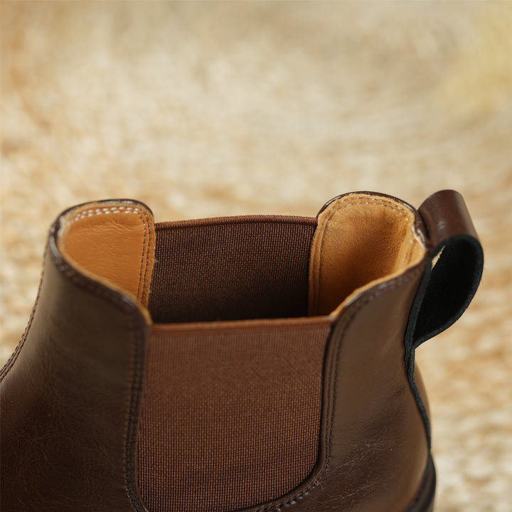Women's Square Toe Leather Handmade Chelsea Boot