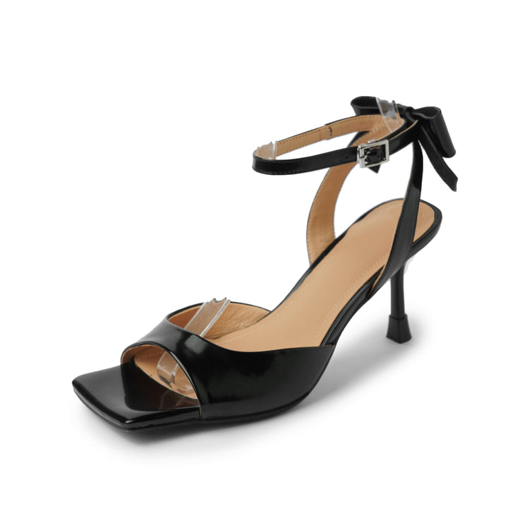 Women's Stylish Thin High Heel Sandals Ankle One Buckle With Bowknot