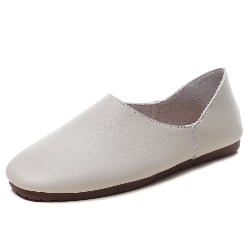 Women's Soft Leather Slip On Ballet Flats Comfortable Driving Loafers