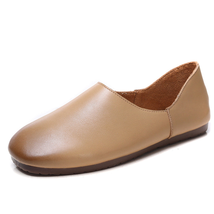 Women's Soft Leather Slip On Ballet Flats Comfortable Driving Loafers