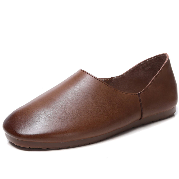 Women's Soft Leather Slip On Ballet Flats Comfortable Driving Loafers