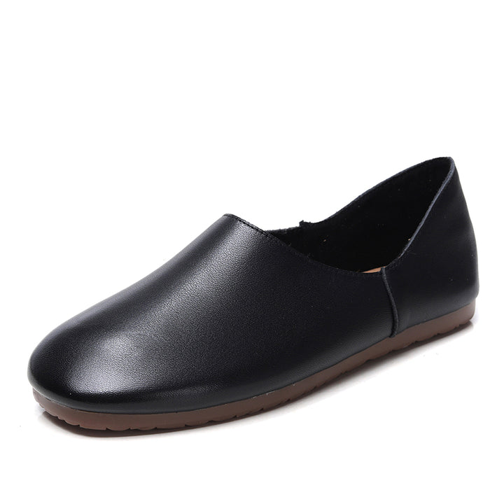 Women's Soft Leather Slip On Ballet Flats Comfortable Driving Loafers