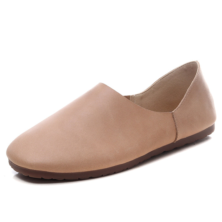 Women's Soft Leather Slip On Ballet Flats Comfortable Driving Loafers