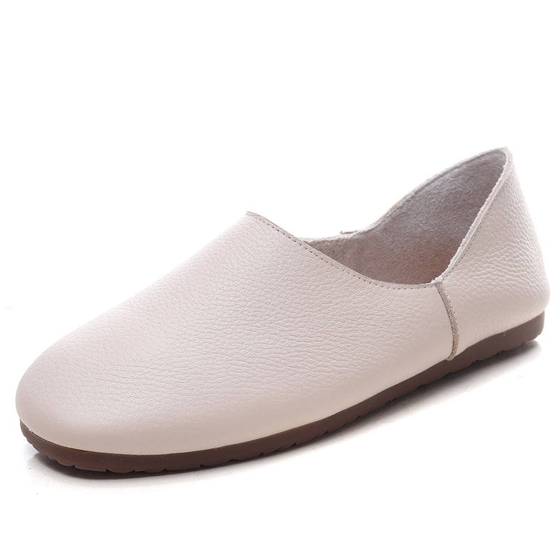 Women's Soft Leather Slip On Ballet Flats Comfortable Driving Loafers