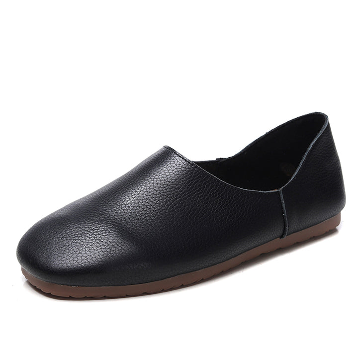 Women's Soft Leather Slip On Ballet Flats Comfortable Driving Loafers