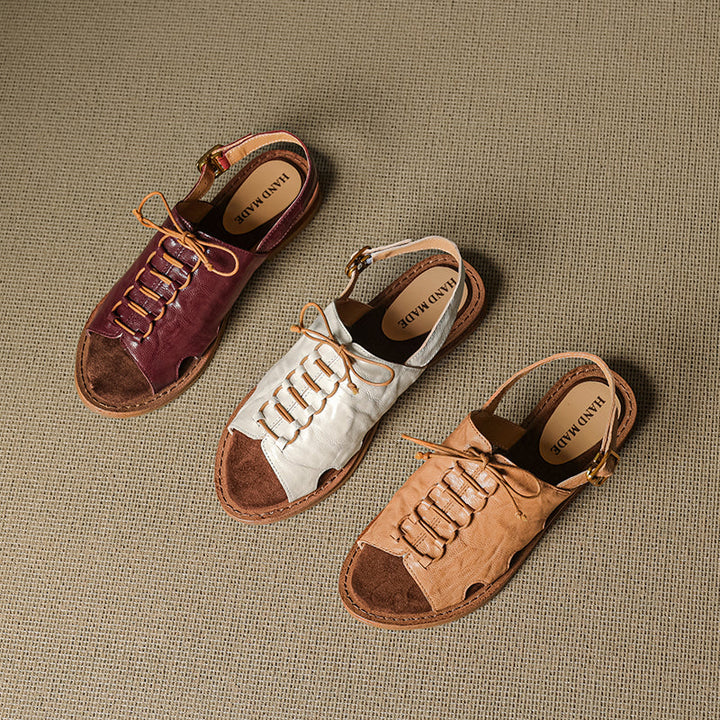 Women's Handmade Leather Boho Style Flat Comfort Open Toe Sandals