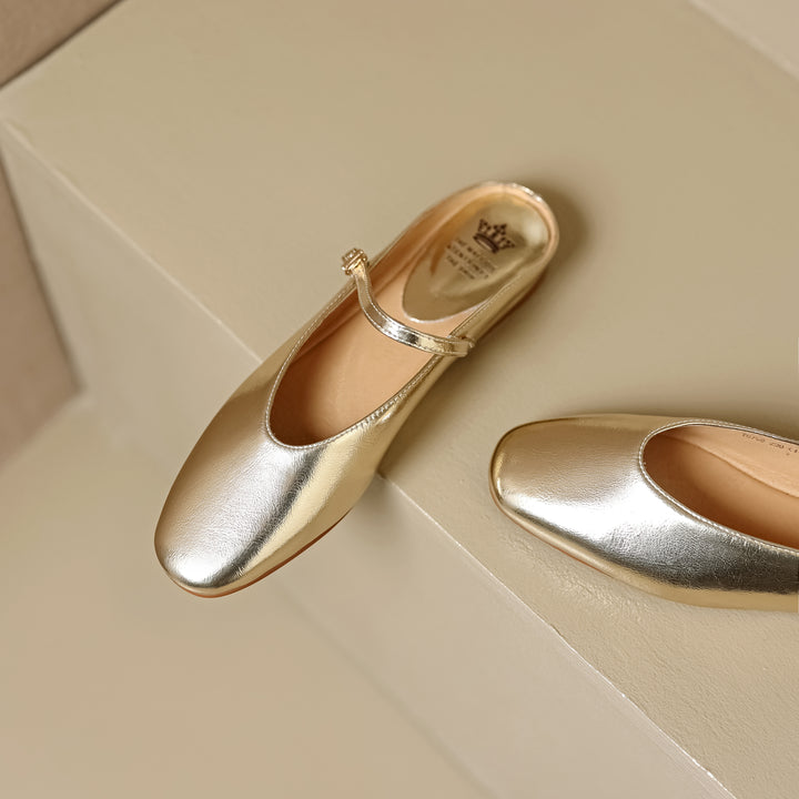 Comfortable Women's Sheepskin Mary Jane Mule Shoes – Flat Heels