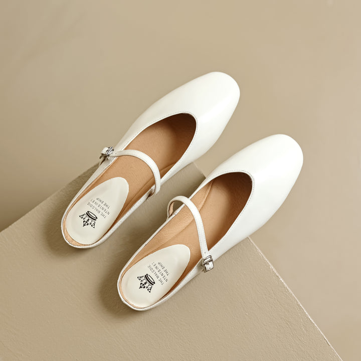 Comfortable Women's Sheepskin Mary Jane Mule Shoes – Flat Heels