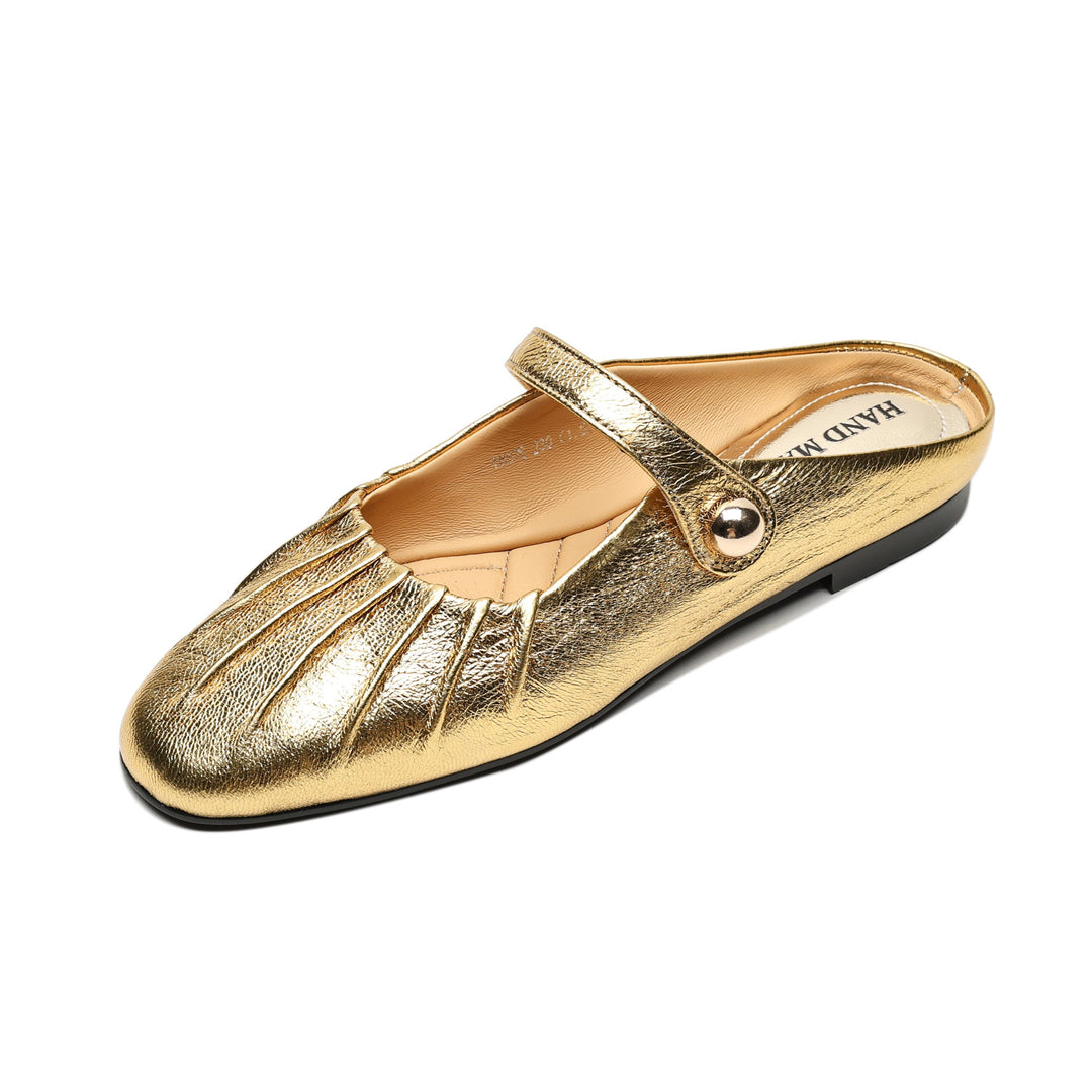 Women's Shell Pattern Buckle Comfort Mule Shoes