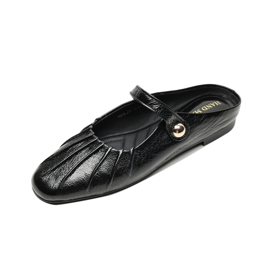 Women's Shell Pattern Buckle Comfort Mule Shoes