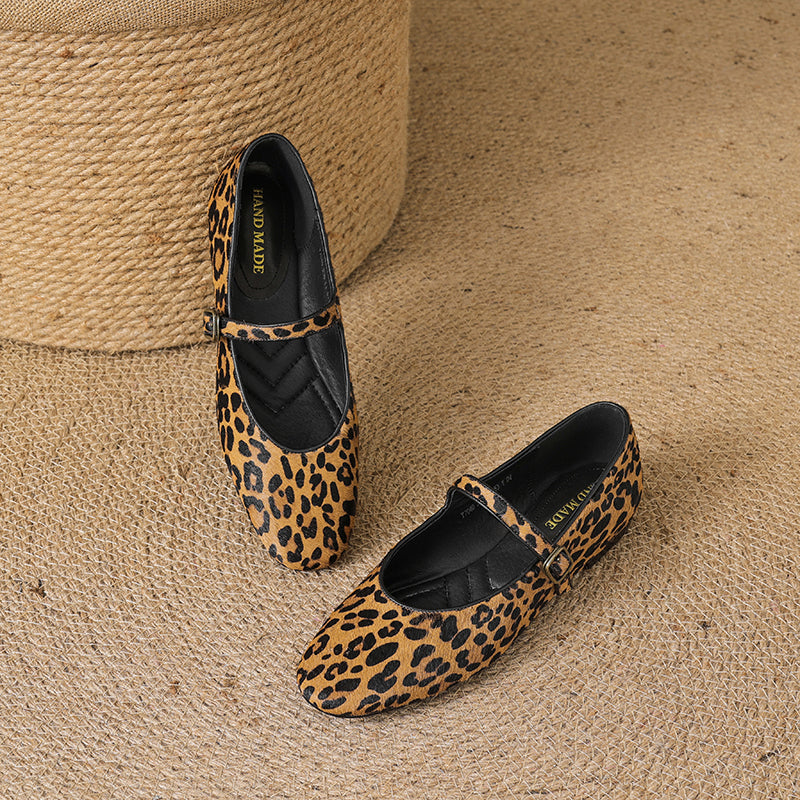 Women’s Office Casual Horse Hair Mary Jane Flats Ballet Flats