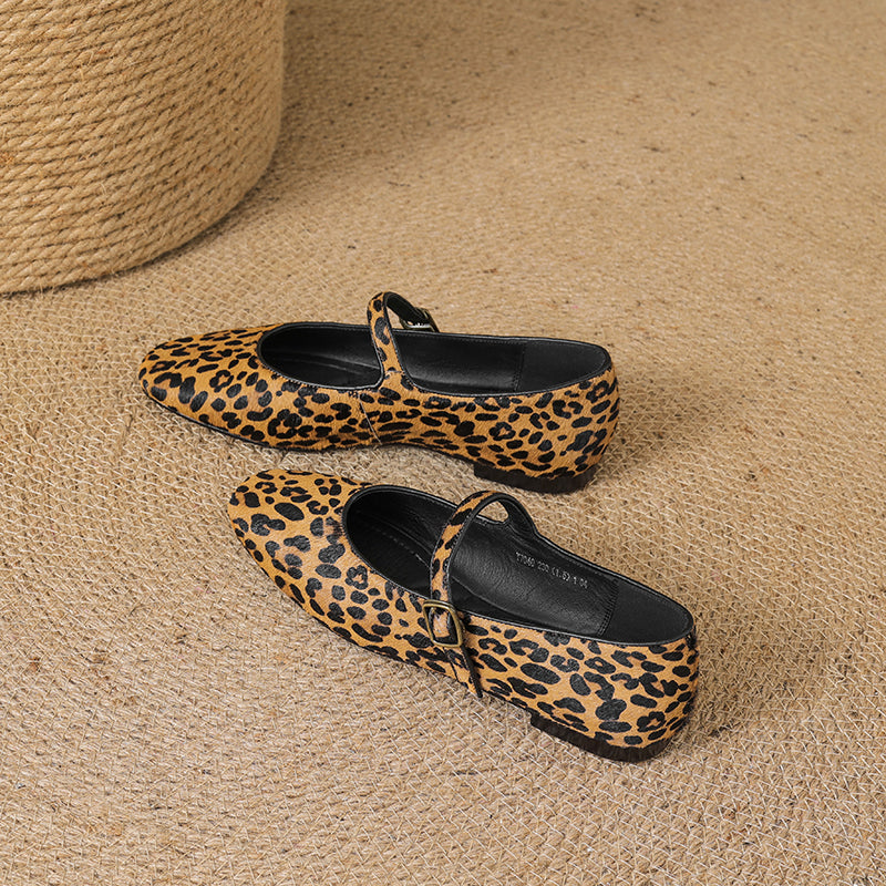 Women’s Office Casual Horse Hair Mary Jane Flats Ballet Flats