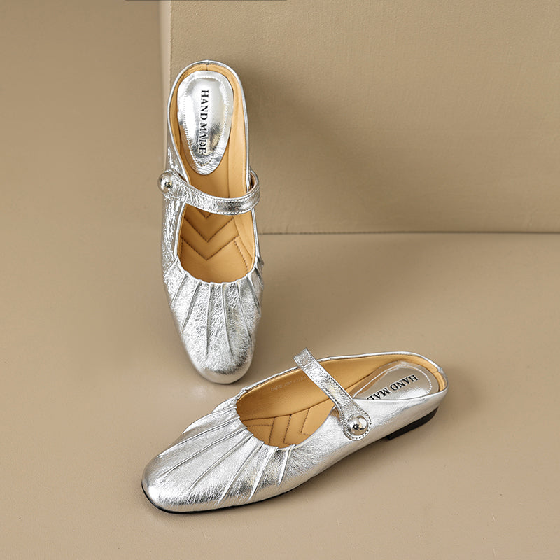Women's Shell Pattern Buckle Comfort Mule Shoes