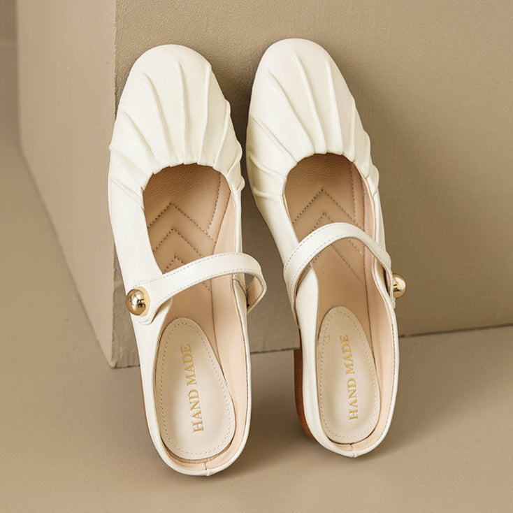 Women's Shell Pattern Buckle Comfort Mule Shoes