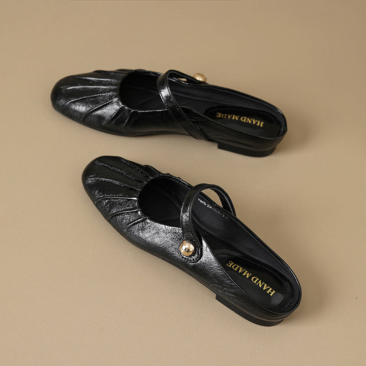 Women's Shell Pattern Buckle Comfort Mule Shoes