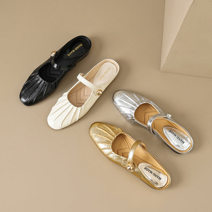 Women's Shell Pattern Buckle Comfort Mule Shoes
