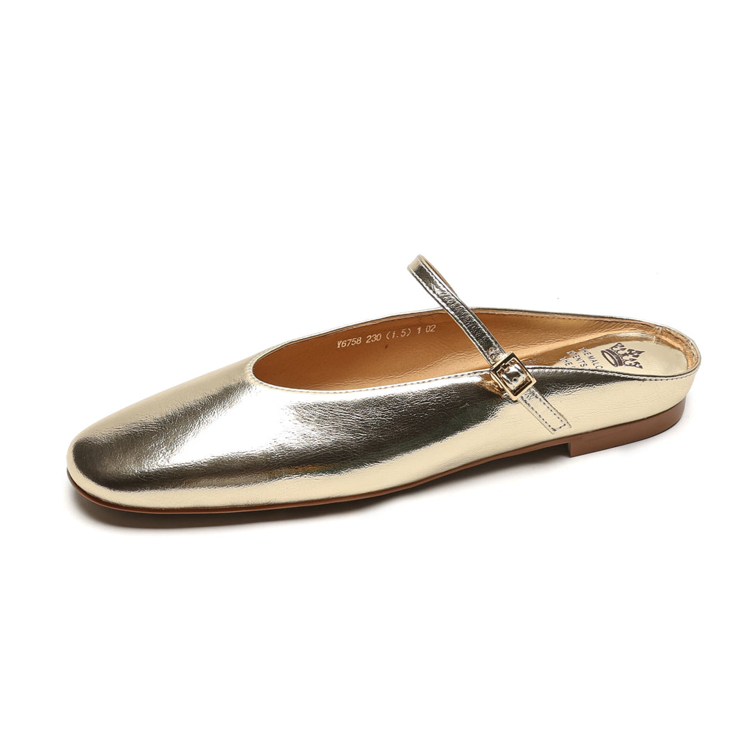 Comfortable Women's Sheepskin Mary Jane Mule Shoes – Flat Heels