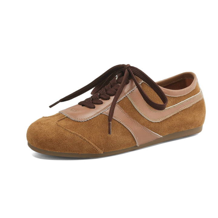 Women's Flat Cow Suede Lace-Up Soft Comfortable German Army Trainers