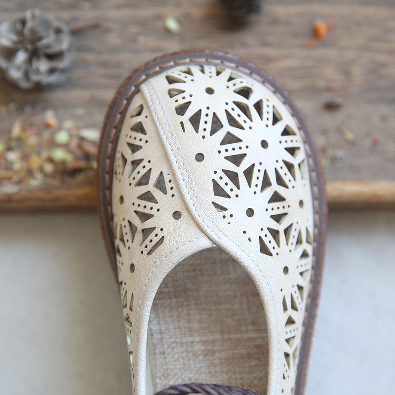 Vintage Openwork Petal Handmade Comfortable Sandals